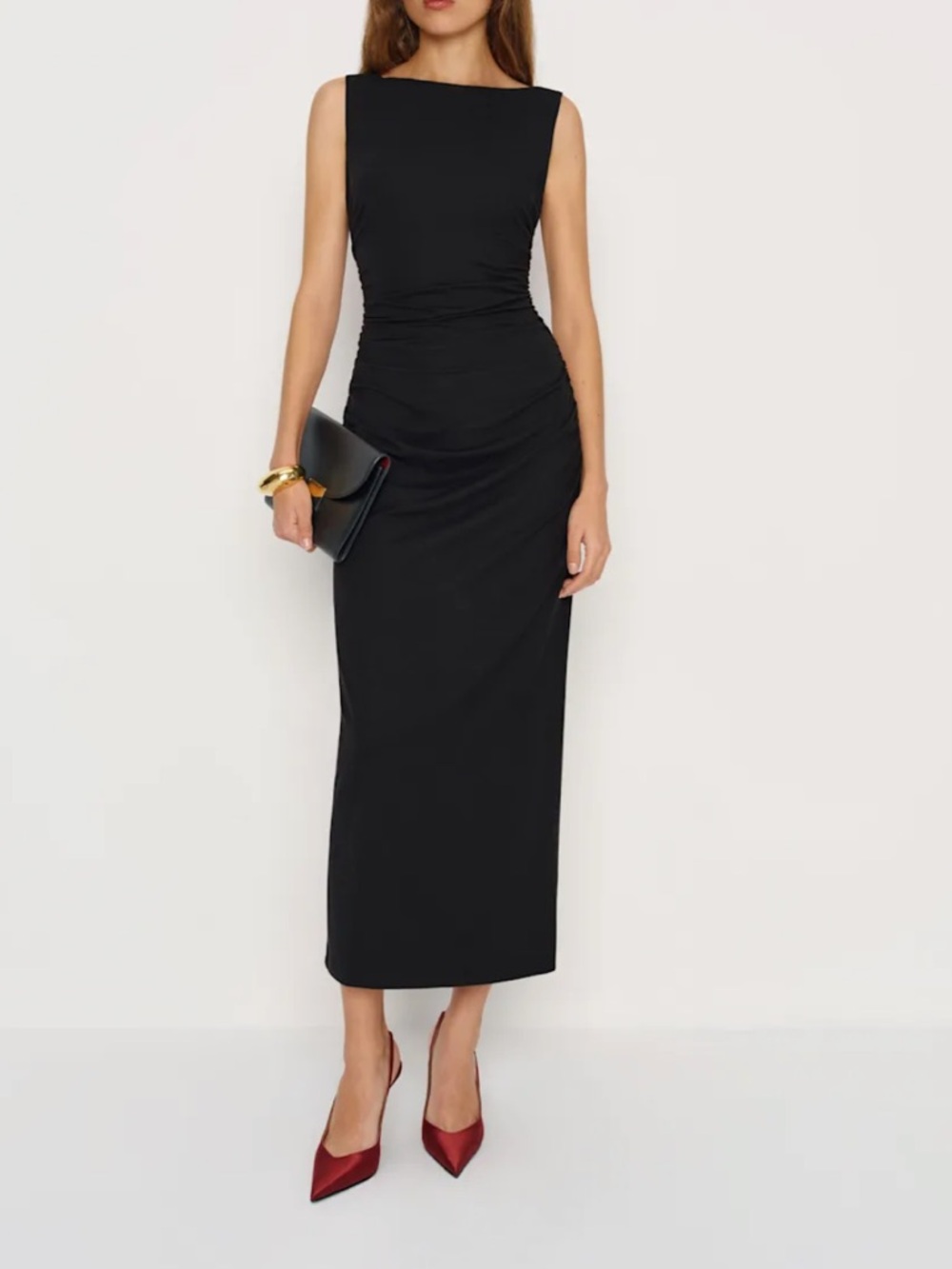 Reformation Black Dress Maxi Long Benson Knit Dress I think medium classic chic